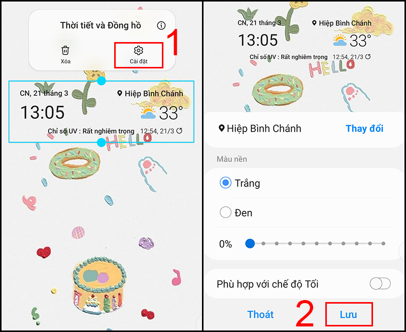 Tùy chỉnh hiển thị 